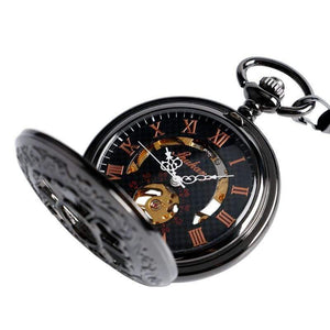 Planet Gates Skeleton Hand Wind Mechanical Pocket Watches Classic Dress Steampunk Steel Watch Men Women Birthday Gift Item