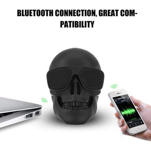 Planet Gates Skull Head Speaker Portable Mini Wireless Stereo Speaker HD Sound Unique Enhanced Bass Sunglass Skull Shape Speaker