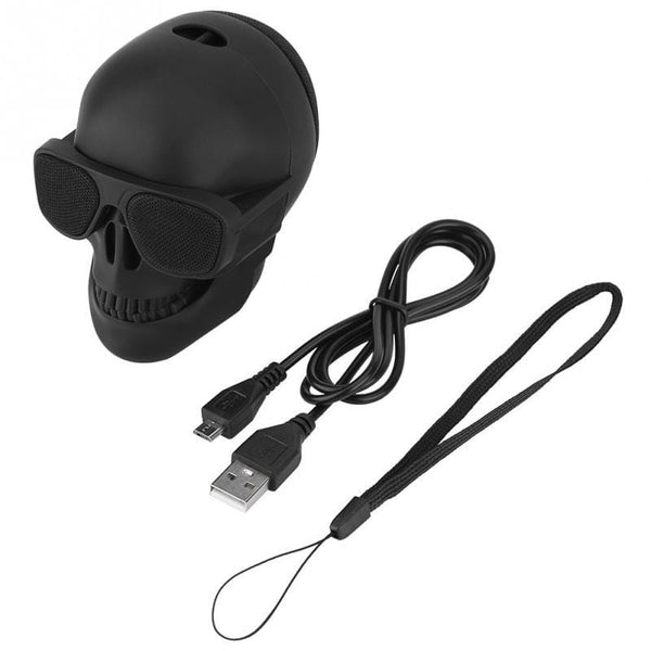 Planet Gates Skull Head Speaker Portable Mini Wireless Stereo Speaker HD Sound Unique Enhanced Bass Sunglass Skull Shape Speaker