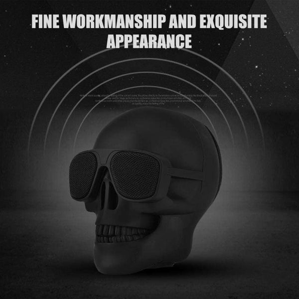 Planet Gates Skull Head Speaker Portable Mini Wireless Stereo Speaker HD Sound Unique Enhanced Bass Sunglass Skull Shape Speaker