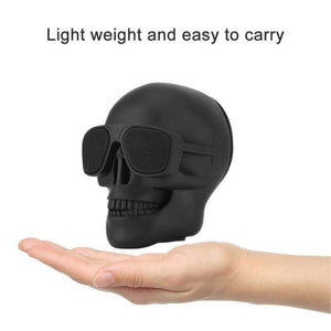 Planet Gates Skull Head Speaker Portable Mini Wireless Stereo Speaker HD Sound Unique Enhanced Bass Sunglass Skull Shape Speaker