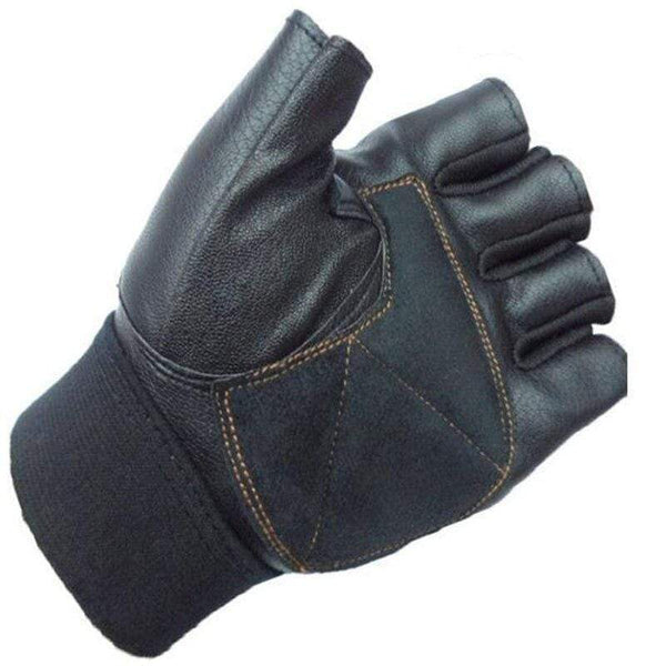 Planet Gates Skulls Rivet PU Leather Fingerless Gloves Men Women Fashion Hip Hop Women's Gym Gloves Half Finger Men's Gloves
