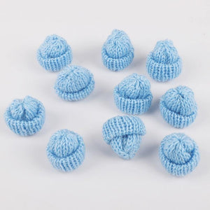 Planet Gates Sky Blue 10pcs Sewing Mini Soft Hat For Garment Decoration Kid's Doll Hat Children Hair Accessories DIY Art Craft Material