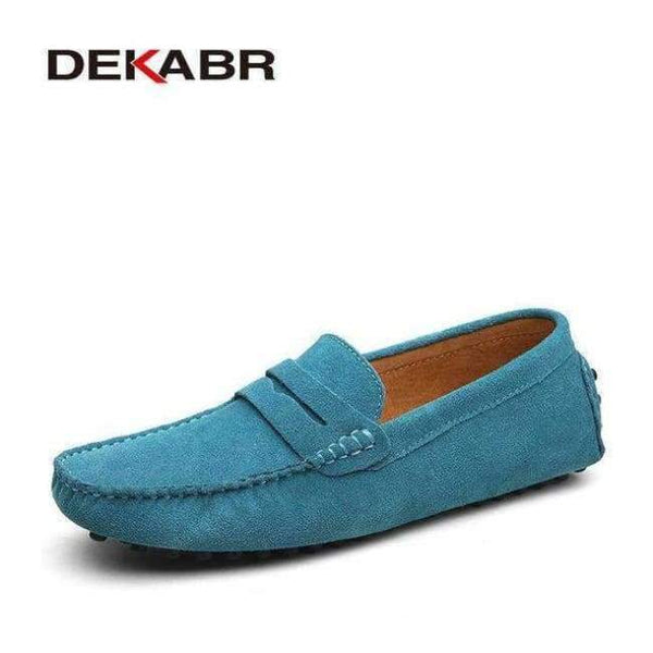 Planet Gates Sky Blue / 11 DEKABR Brand Fashion Summer Style Soft Moccasins Men Loafers High Quality Genuine Leather Shoes Men Flats Gommino Driving Shoes
