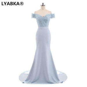 Planet Gates Sky Blue / 2 Evening Dress  Design Sweetheart Mermaid Prom Dress Satin With Appliques Evening Dresses Long Robe De Soiree