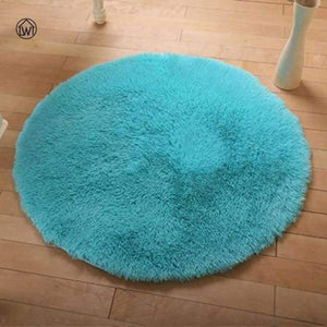 Planet Gates Sky Blue / 40cm Fluffy Thick Velvet Round Carpet 40-80cm Anti-skid Toilet Floor Mat Bedroom Kitchen Doormat Carpet For Living Room Yoga Mat