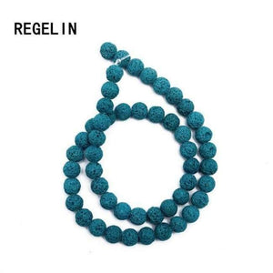Planet Gates sky blue / 4MM REGELIN Colorful Volcanic Lava Stone Round Loose beads Natural Stone Rock Ball DIY For Jewelry Bracelet/Necklace Making Gift