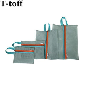 Planet Gates Sky Blue 4pcs/Set Mesh Travel Bag Organizer Unisex Comestic bag organizer Zipper Bag Mesh Travel Pouch Clothes Storage Bag