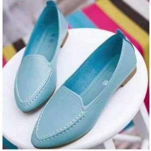 Planet Gates Sky Blue / 5 2016 Women Flats Summer Style Casual Solid Pointed Toe Slip-On Flat Shoes Soft Comfortable Women Shoes Plus Size 35-40