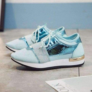 Planet Gates Sky Blue / 5.5 Fashion Sneakers for Women Flat Casual Shoes Breathable Mesh Shoes Brand Women's Flats YX001