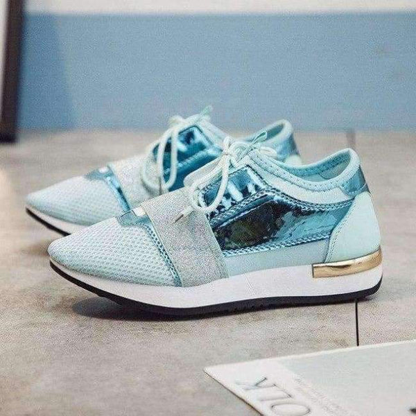 Planet Gates Sky Blue / 5.5 Fashion Sneakers for Women Flat Casual Shoes Breathable Mesh Shoes Brand Women's Flats YX001