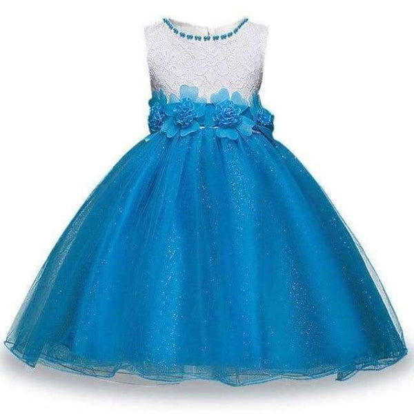 Planet Gates Sky blue / 5 Bridesmaid Wedding Flower Girls Dress For Girls Party Dresses Children Prom Princess Dresss Girl Costume 8 10 11 12 14 Year