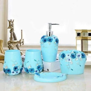 Planet Gates Sky Blue 5pcs 6pcs/set Resin Bathroom Accessories Sets/Dispensers/Dishes/Toothpaste Holders/tray/Bathroom Tumblers/Bathroom Products