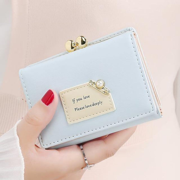 Planet Gates Sky Blue Brand New Arrival Women Wallets Female Short Design Fashion Three Fold Purse Simple Student Clutch