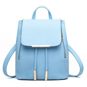 Planet Gates sky blue / China Herald Fashion Preppy Style School Backpack Artificial Leather Women Shoulder Bag Floral School Bag for Teens Girls