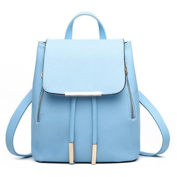 Planet Gates sky blue / China Herald Fashion Preppy Style School Backpack Artificial Leather Women Shoulder Bag Floral School Bag for Teens Girls