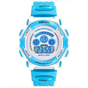 Planet Gates Sky Blue Digital Brand Children Watches For Girls Digital Lcd 50m Waterproof Wristwatches Led Student Gift