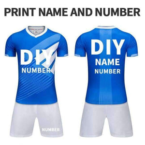 Planet Gates sky blue DIY / XL Jersey Men France Team Training Uniform Sets Futebol Football Suits Breathable Sport Clothing High Quality Shirts JIANFEI