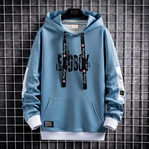 Planet Gates Sky Blue / L / China Letter Print Mens Hoodies 2021 Japanese Style Hip Hop Casual Sweatshirts Streetwear Male Hoodies Harajuku Pullover Tops