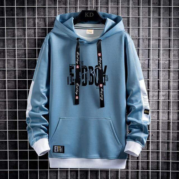 Planet Gates Sky Blue / L / China Letter Print Mens Hoodies 2021 Japanese Style Hip Hop Casual Sweatshirts Streetwear Male Hoodies Harajuku Pullover Tops