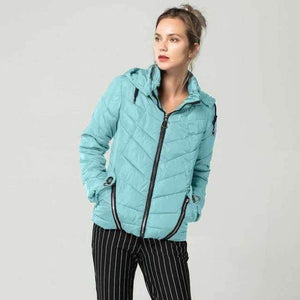 Planet Gates Sky Blue / L Fashion Autumn Winter Jacket Women Down Parkas Outerwear Womens Hooded Coats Slim Cotton Padded Jacket Female FICUSRONG 2018