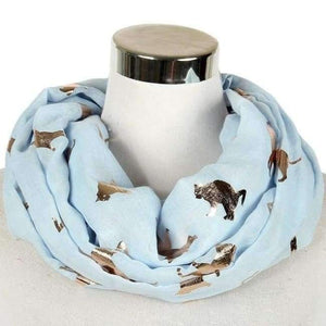 Planet Gates Sky Blue Loop New Design Fashion Shiny Pink Grey Navy Color Foil Gold Metallic Cat Scarf Wrap Shawl Foulard Ladies Mother Gifts