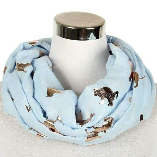 Planet Gates Sky Blue Loop New Design Fashion Shiny Pink Grey Navy Color Foil Gold Metallic Cat Scarf Wrap Shawl Foulard Ladies Mother Gifts