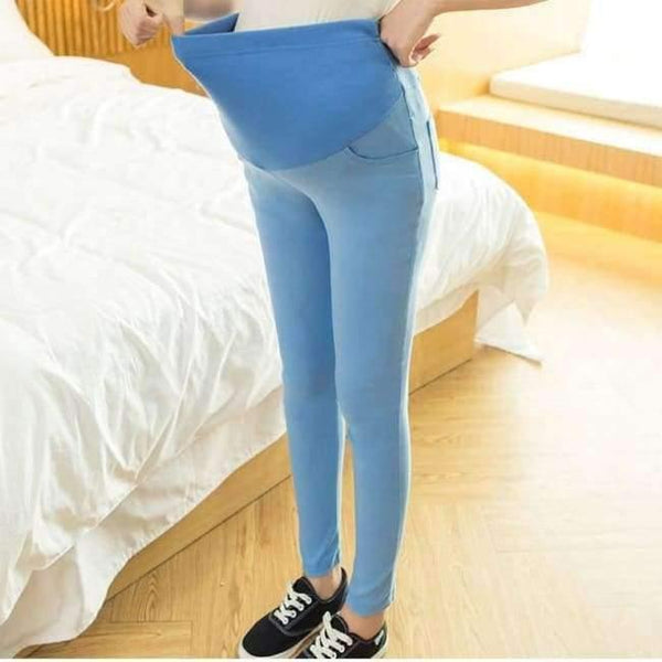 Planet Gates Sky Blue / M Maternity Pants Capris Full Length High Maternity Clothes pregnancy Pants For Pregnant Women Maternity trousers