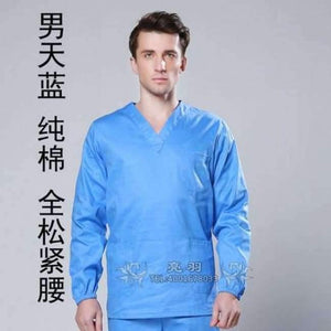 Planet Gates sky blue men / S Cheap Long Sleeve Scrubs Uniforms Sets Women and Men Unisex Medical Uniforms Wholesales Scrub Sets Hospital Scrubs Clothes
