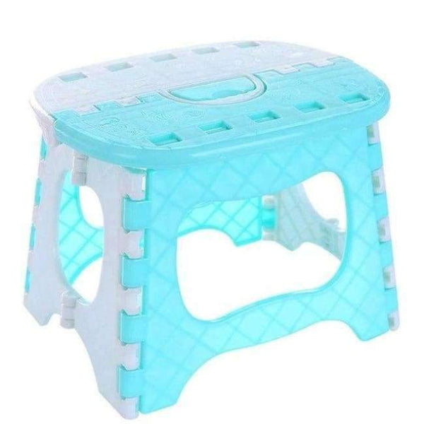 Planet Gates Sky Blue Plastic Folding Stool with Handle Portable Lightweight Outdoor Indoor Folding Stool for Adults Kids Great for Kitchen