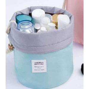 Planet Gates Sky Blue Quality Barrel Shaped Travel Cosmetic Bag Makeup bag Nylon Wash Bags Makeup Organizer Storage Bag High Capacity B3
