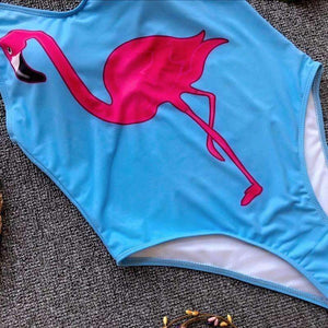 Planet Gates Sky Blue / S Flamingos Bikini Women One Piece Suit Printing Swimming Suit For Female Strapless Bikini Ladies Swimwear Summer Bandeau