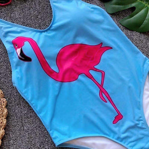 Planet Gates Sky Blue / S Flamingos Bikini Women One Piece Suit Printing Swimming Suit For Female Strapless Bikini Ladies Swimwear Summer Bandeau