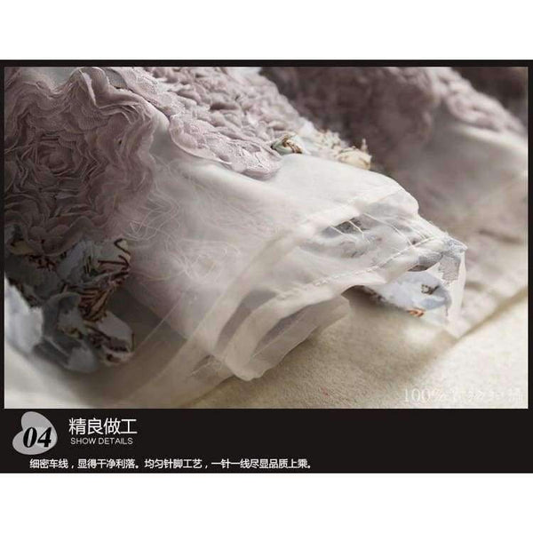 Planet Gates Sky Blue / S Mandarin Collar Dress Luxury Women Appliques Embroidery Short Sleeve Summer Lace Dress Event For Party Wedding NS416