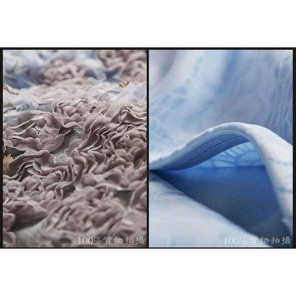 Planet Gates Sky Blue / S Mandarin Collar Dress Luxury Women Appliques Embroidery Short Sleeve Summer Lace Dress Event For Party Wedding NS416