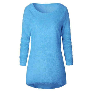 Planet Gates sky blue Sweater / S Autumn Knitted Sweater Women Winter Sweaters Female 2018 Long Sleeve O Neck Loose Casual Pullovers Plus Size 3XL DDR87
