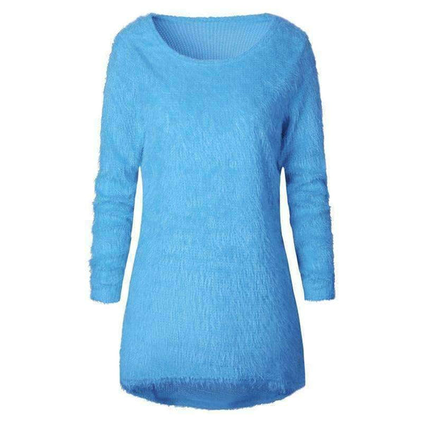 Planet Gates sky blue Sweater / S Autumn Knitted Sweater Women Winter Sweaters Female 2018 Long Sleeve O Neck Loose Casual Pullovers Plus Size 3XL DDR87