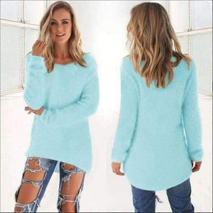 Planet Gates sky blue Sweater / S Autumn Knitted Sweater Women Winter Sweaters Female 2018 Long Sleeve O Neck Loose Casual Pullovers Plus Size 3XL DDR87