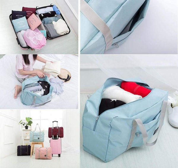 Planet Gates Sky Blue Travel Bags Women Men Large Capacity Folding Duffle Bag Organizer Packing Cubes Luggage Girl Weekend Bag