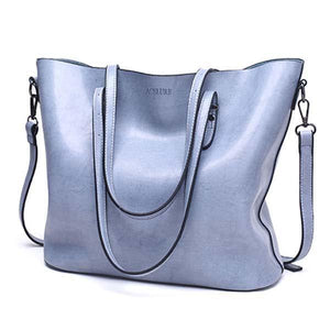 Planet Gates sky blue Women Shoulder Bag Fashion Women Handbags Oil Wax Leather Large Capacity Tote Bag Casual Pu Leather women Messenger bag