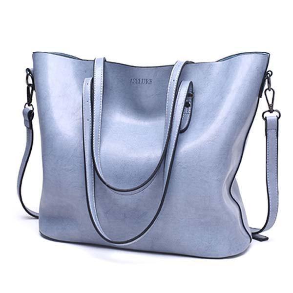 Planet Gates sky blue Women Shoulder Bag Fashion Women Handbags Oil Wax Leather Large Capacity Tote Bag Casual Pu Leather women Messenger bag