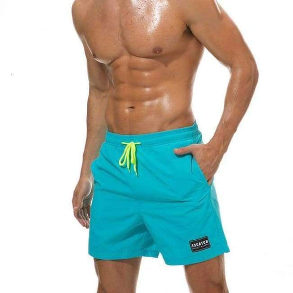 Planet Gates sky blue / XL Swimwear Men Swimming Trunks Mens Swim Briefs Maillot De Bain Homme Bathing Suit Bermuda Surf Beach Wear Man Board Shorts