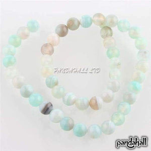 Planet Gates SkyBlue 48pcs/pack Round Beads Natural Stone 8mm for Jewelry Making DIY Bracelets Necklaces Dyed