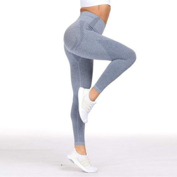Planet Gates SL473GY / S Yoga Pants Women Leggings For Fitness High Waist Gym Legging Women Push Up Solid Workout Fitness Women Seamless Leggings