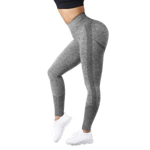 Planet Gates SL590GY / L Yoga Pants Women Leggings For Fitness High Waist Gym Legging Women Push Up Solid Workout Fitness Women Seamless Leggings
