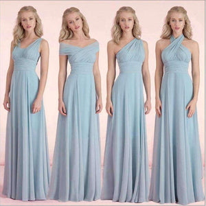 Planet Gates Sleeveless Long Bridesmaid Dresses  Ruffles Chiffon a-Line Vestido De Madrinha De Casamento Longo