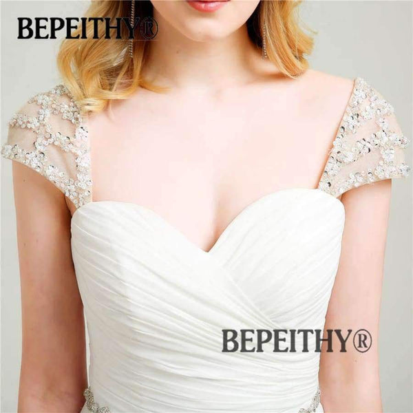 Planet Gates Sleeves Chiffon Wedding Dresses 2018 With Belt New Arrival Vintage Beach Bridal Dresses Hot Sale