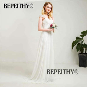 Planet Gates Sleeves Chiffon Wedding Dresses 2018 With Belt New Arrival Vintage Beach Bridal Dresses Hot Sale