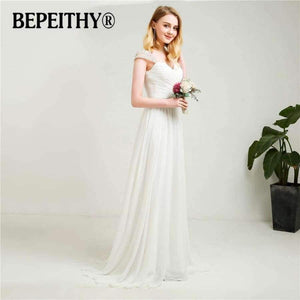 Planet Gates Sleeves Chiffon Wedding Dresses 2018 With Belt New Arrival Vintage Beach Bridal Dresses Hot Sale