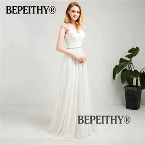 Planet Gates Sleeves Chiffon Wedding Dresses 2018 With Belt New Arrival Vintage Beach Bridal Dresses Hot Sale